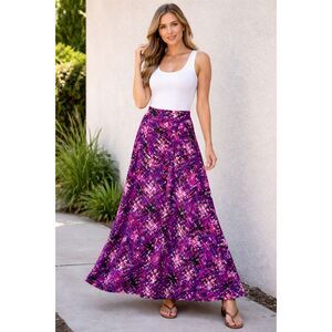 LuLaRoe Maxi Skirt L Multicolor A Line Geometric Artsy Unique Rare Statement